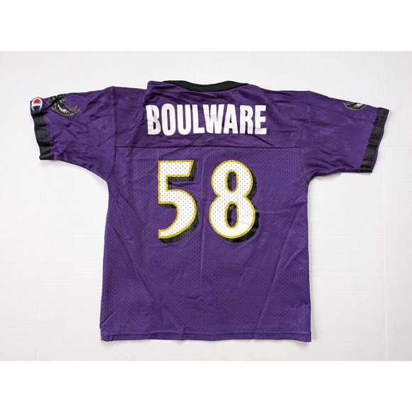 Vintage Peter Boulware Jersey KIDS Size 7 Baltimore Ravens Original Logo 90s NFL - Picture 9 of 10
